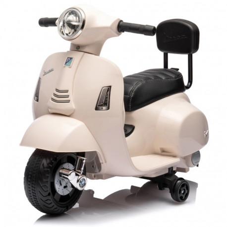 Vespa akuroller õmblustega ökonahast istme ja seljatoega, valge