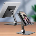 iLike STM4 Metal Tablet PC Holder Stand with Adjustable Perfect Angle & 360 Rotation Black