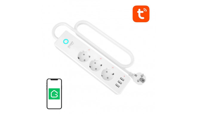 Gosund P1 PLUS smart WiFi power strip (3x AC schuko, 3x USB-A) Tuya