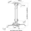 Techly Projector Ceiling Support Extension 380-580 mm Silver ICA-PM 18S