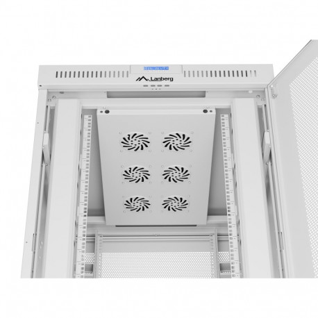 Lanberg 19" põrandapealne rack-kapp 27U/800x1000 (lamppakendis) võrguuksega LCD, hall