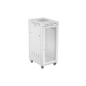 RACK CABINET 19" FREE-STANDING 27U/600X800 (FLAT PACK) WITH MESH DOOR LCD GREY LANBERG