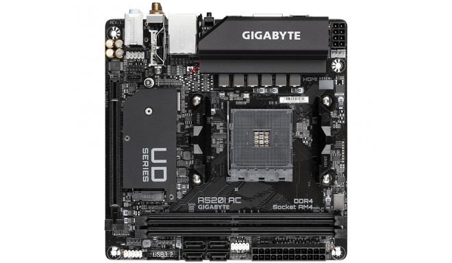 GIGABYTE A520I AC Socket AM4 AMD A520 DDR4 micro ITX emaplaat