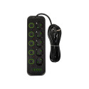 98-209# Võrgu pikendusjuhe ps-550s 5-pesa 4xusb 1xusb-c 5m must 2x1mm