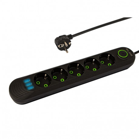 98-226# ps-520 5-pesaga 3xusb 2m must pikendusjuhe 3x1mm