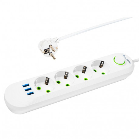 98-225# ps-450 4-pesaga 3xusb 5m valge 3x1mm pikendusjuhe