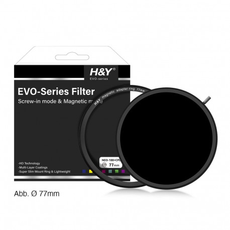H&Y HD EVO ND3-1000 + CPL Filter 95mm +  Deckel