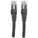 Intellinet Network Patch Cable, Cat6, 3m, Black, CCA, U/UTP, PVC, RJ45, Gold Plated Contacts, Snagle