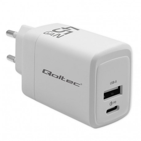 Qoltec power adapter USB/USB-C GaN 45W
