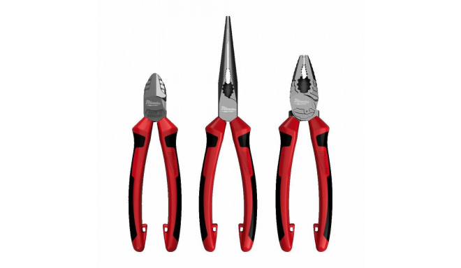 MILWAUKEE tangide komplekt 3 tk (universaalsed 180 mm, külg 160 mm, pikad 205 mm)