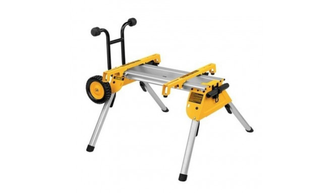 Workstation with wheels for mitre sawing