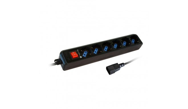 Techly kuuepistikupesaga must pikendusjuhe VDE pistikuga IUPS-PCP-6V