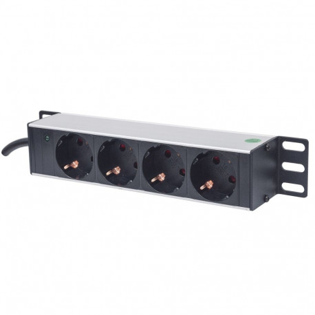 Intellinet 10" 1U rackmount 4-väljundiga toitejaotusüksus (PDU) EU CEE 7/3 pistikupesad, toiteindika