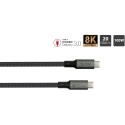 "GoodConnections USB-C 4.0 (ST-ST) 1,8m Anschlusskabel Textilmantel 100W 8K 30Hz Anthrazit"