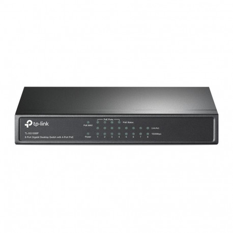 TP-LINK võrgulüliti TL-SG1008P haldamata lauale paigaldatav 8 x 1Gbps (RJ-45) porti 4 PoE porti väli