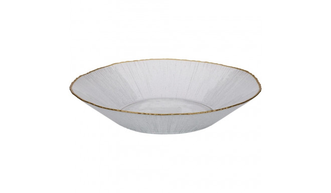 BOWL GLASS DIA 30CM GOLDEN RIM