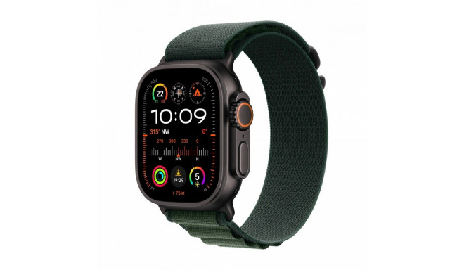Watch Ultra 2 GPS + Cellular 49 mm Black Titanium Case with Dark Green Alpine Loop - Small
