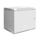 Wall-mounted network cabinet 19" 9U rack 600x450, solid door, gray, untilized, folded, 60kg