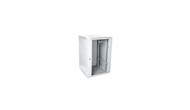 Wall-mounted network cabinet 19" 21U rack 600x600, door glass, gray, unfolded, not folded, 60kg