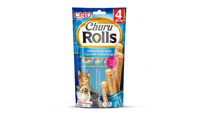 INABA Churu Rolls Chicken recipe wraps Tuna with scallop recipe - cat treats - 4x10 g