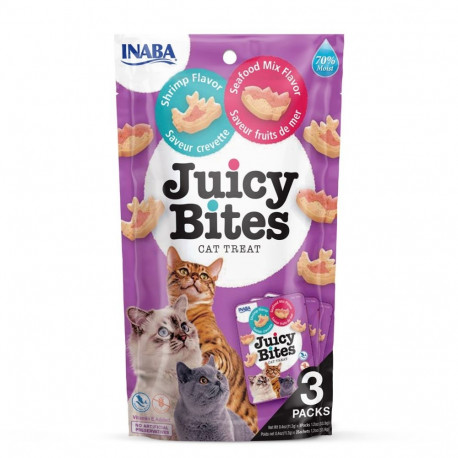 INABA Juicy Bites krevettide ja mereandidega kassimaius 3x11,3 g