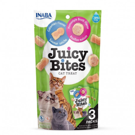 INABA Juicy Bites kodune puljong ja kalmaar kassimaius 3x11,3 g