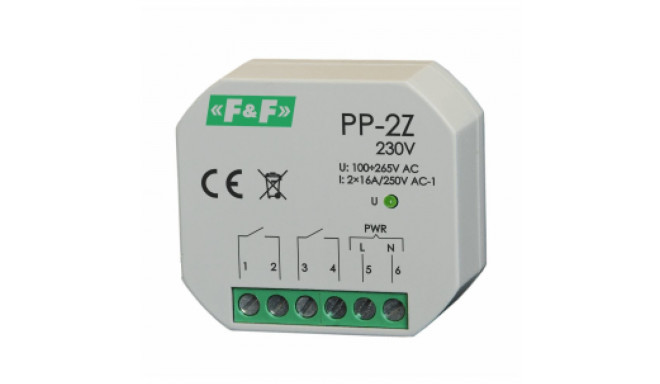 F&F Electromagnetic relay 2Z 16A P/T - PP-2Z 230V