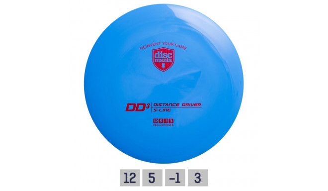 Discgolf DISCMANIA Kaugmaa Ketas S-LINE DD3 sinine 12/5/-1/3