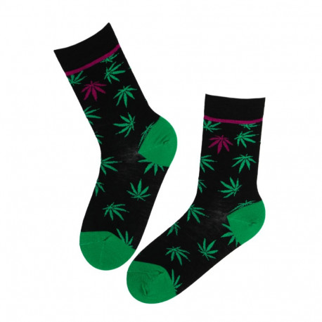 SOKISAHTEL HAMP kanepilehtedega meriinovillased sokid 444