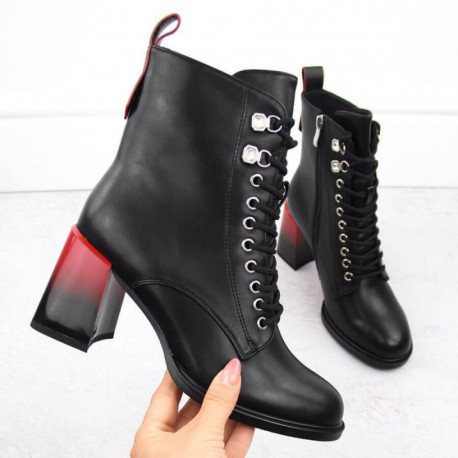 D&A S.Barski ankle boots with decorative heel Premium Collection W MR880-132 OLI270 (36)