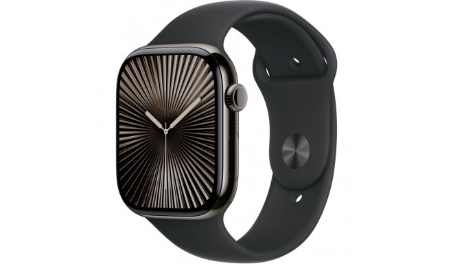"APPLE Watch Series 10 GPS + Cellular 46mm Slate Titanium Case with Black Sport Band - S/M"