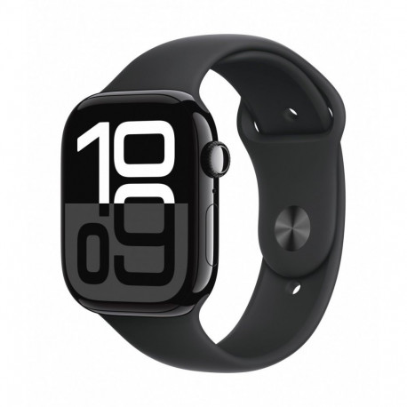 Watch Series 10 GPS + Cellular 46 mm Jet Black Aluminium Case with Black Sport Band - M/L