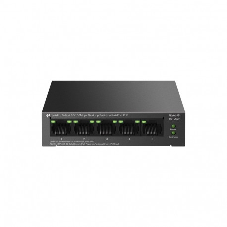 TP-Link LiteWave LS105P haldamata kiire Ethernet (10/100) toite üle Etherneti (PoE) must