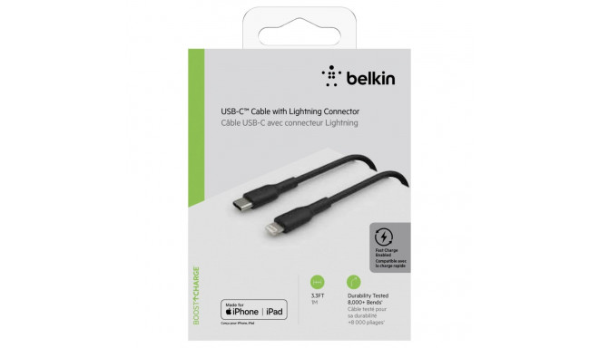 Belkin Lightning/USB-C Cable 1m PVC, mfi certified, black