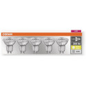 LED lamp OSRAM PARATHOM, 4.3W (=50W), GU10, 220-240V, 2700K, 36°, 350 lm, 10 000 tundi, 5 tk.