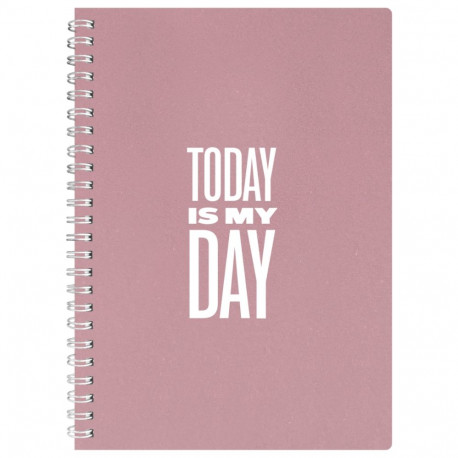 Notebook in spiral binding A5 dots cardboard 60 sheets pink