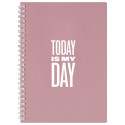 Notebook in spiral binding A5 dots cardboard 60 sheets pink