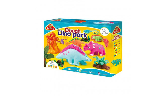 PLASTICINE SET DOUGH DINO PARK 4 COLORS