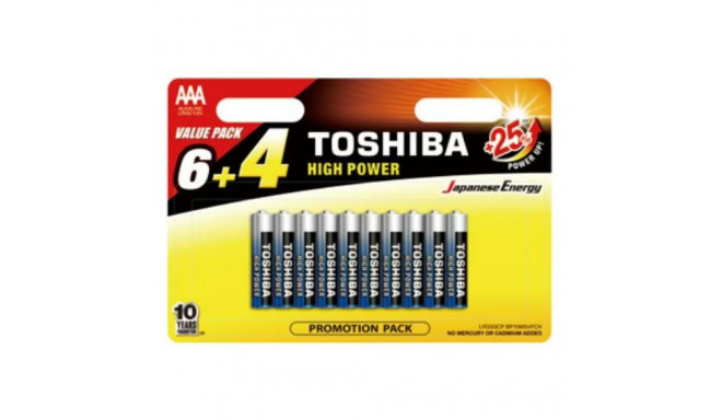 TOSHIBA AAA alkaline batteries 10 pack