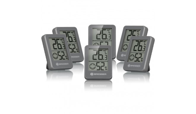 BRESSER Temeo Hygro Indicator 6 piece set Thermo-/Hygrometer grey