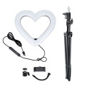 LED Ring Stream RGB lamp 10" with holder for mobile HEART + tripod JM26-10 black