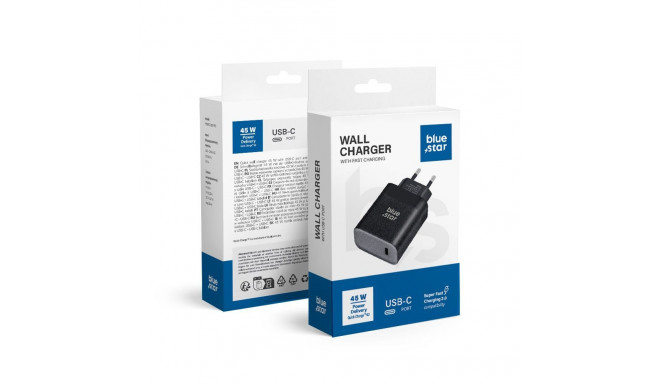 BLUE STAR travel charger Type C PD QC4.0 3A 45W TFB-TC-45W black