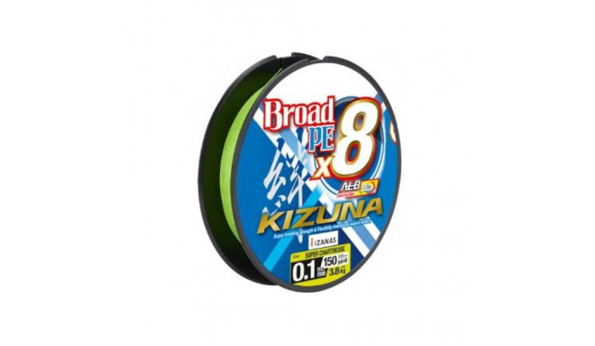 Braided fishing line Kizuna PE X8 Super Chartreuse 0,19mm 135m