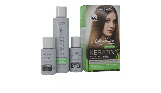KATIVA KERATIN ANTI-FRIZZ alisado brasileño sin plancha extra brillo 30 días 3 u