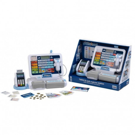 Cash register with terminal and scanner