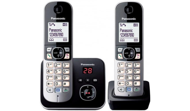 Panasonic KX-TG6822GB telephone DECT telephone Caller ID Black, Silver