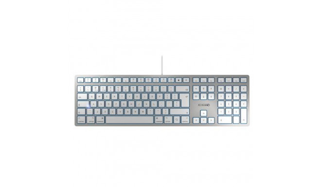 CHERRY KC 6000 SLIM FOR MAC Corded Keyboard, Silver/White, USB (QWERTY - UK)