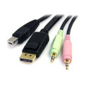 StarTech.com 6ft 4-in-1 USB DisplayPort KVM Switch Cable w/ Audio &amp; Microphone