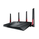 ASUS RT-AC88U wireless router Gigabit Ethernet Dual-band (2.4 GHz / 5 GHz) Black, Red