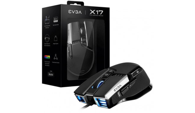 EVGA X17 mouse Gaming Ambidextrous USB Type-A Optical 16000 DPI